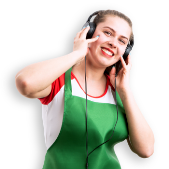 ragazza con gli auricolari