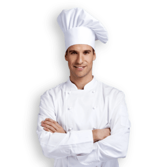 Uomo sorridente vestito da chef