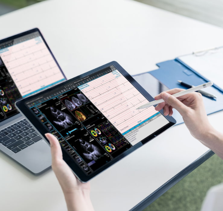 Tablet con dati