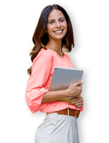 Uomo sorridente con tablet