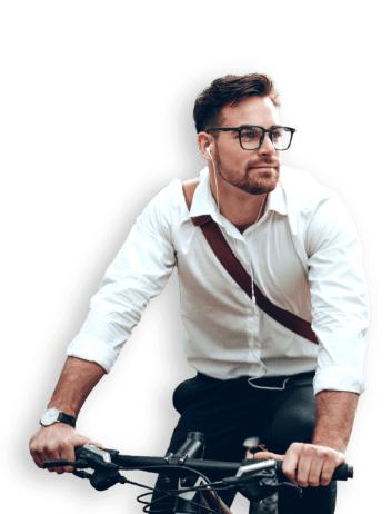 Uomo in bicicletta