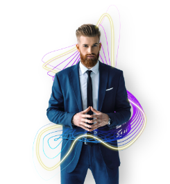 Uomo avvolto da energia di luce