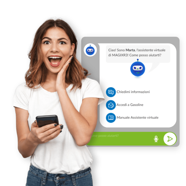 Vantaggi software gestionale commercialista: donna con smartphone