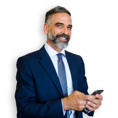 Uomo di affari sorride