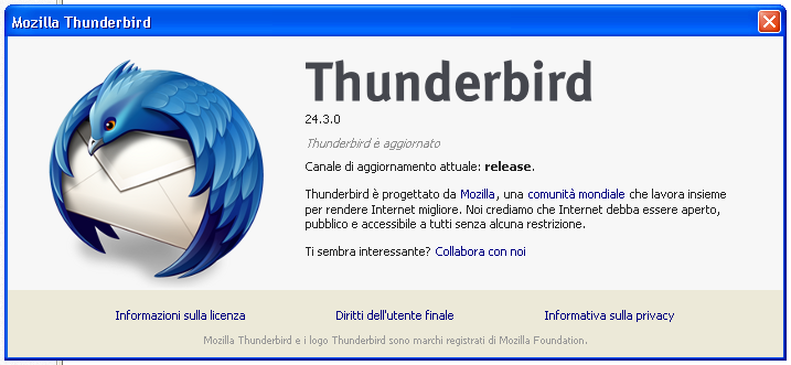 Informazioni Thunderbird