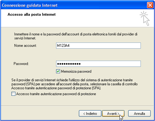 Accesso alla posta internet