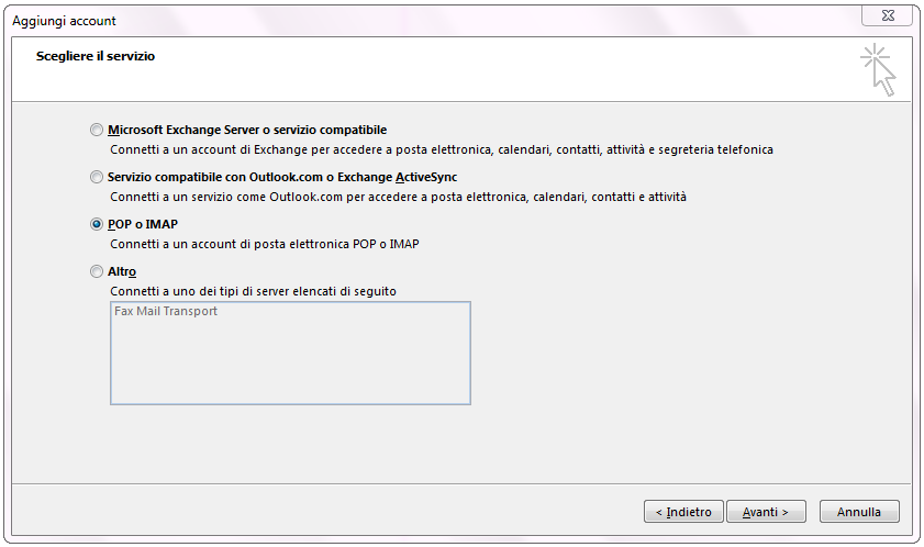 Opzione POP/IMAP
