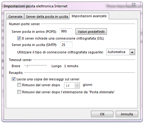 Impostazioni avanzate