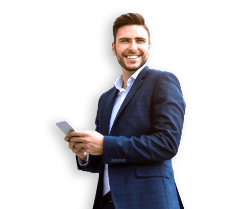uomo professionista sorridente Tieni il Conto PRO