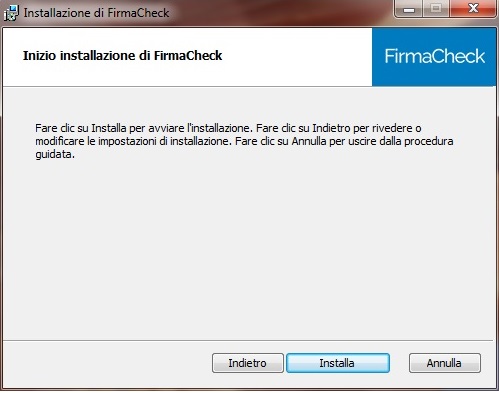 Inizio installazione su Windows