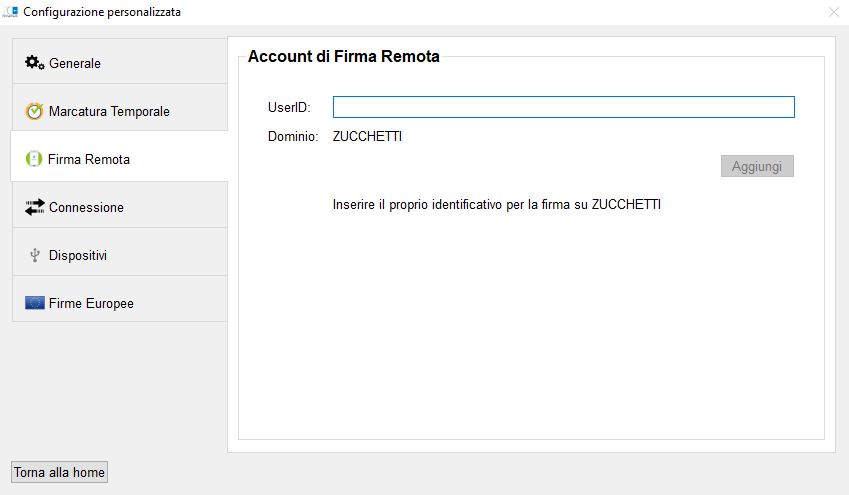 Configurazione remota