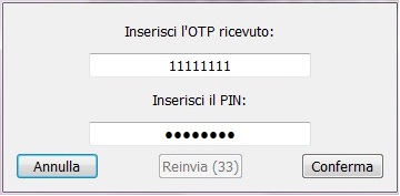 Inserimento OTP