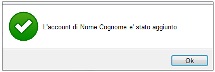 Conferma aggiunta account