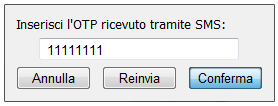 Inserimento OTP