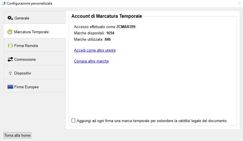 Stato marcatura temporale