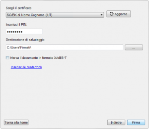 Scelta certificato