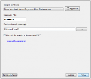 Scelta certificato