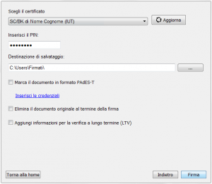 Motivazione firma