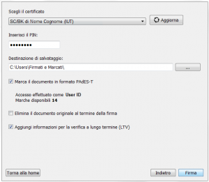 Scelta certificato
